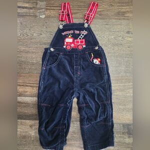 Vintage BT Kids Fire Pup Corduroy Overalls